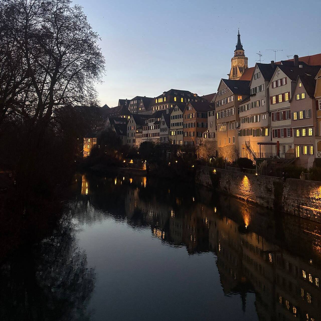 Öffnet die Seite 'Lichterfahrt auf dem nächtlichen Neckar mit dem Stocherkahn'
